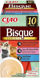 Produktbild von INABA Cat Ciao Bisque Variety 10x40g Cremesuppenmischung mit Thunfisch, Rind und Huhn für Katzen