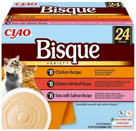 Produktbild von INABA Cat Ciao Bisque Variety 24x40g Cremesuppenmischung mit Huhn, Rind und Fisch für Katzen