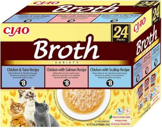 Produktbild von INABA Cat Ciao Broth Variety 24x40g mix Brühe mit Huhn, Fisch und Jakobsmuscheln