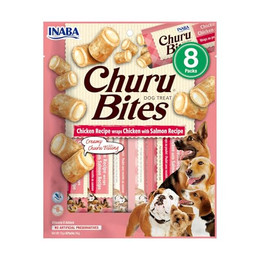 Produktbild von INABA Churu Bite Chicken mit Lachs für Hunde - 8 x 12 g
