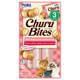Produktbild von INABA Churu Bites Chicken Tuna & Salmon Wrap - 3 x 10 g