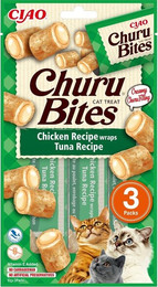 Produktbild von INABA Churu Bites Thunfisch-Hähnchen Katzenleckerlis - 3 x 10 g