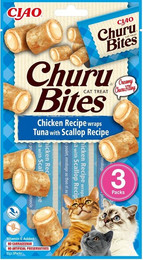 Produktbild von INABA Churu Bites Thunfisch & Jakobsmuschel Katzenleckerlis - 3 x 10 g