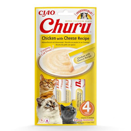 Produktbild von INABA Churu Cat cremiges Huhn und Käse Katzenleckerli - 4 x 14 g