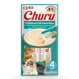 Produktbild von INABA Churu Cat cremiges Katzenleckerli mit Huhn und Krabben - 56 g