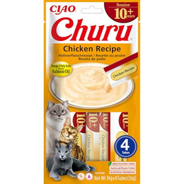 Produktbild von INABA Churu Cat Senior Huhn cremiges Leckerli - 4 x 14 g