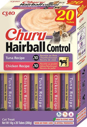 Produktbild von INABA Churu Hairball Control cremige Katzenleckerlis mit Thunfisch und Huhn - 20 x 14 g