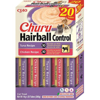Produktbild von INABA Churu Hairball Control cremige Katzenleckerlis mit Thunfisch und Huhn - 20 x 14 g