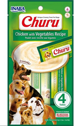 Produktbild von INABA Churu Huhn mit Gemüse Hundesnack - 4 x 14 g