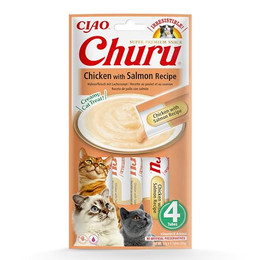 Produktbild von INABA Churu Huhn mit Lachs Katzensnack - 4 x 14 g