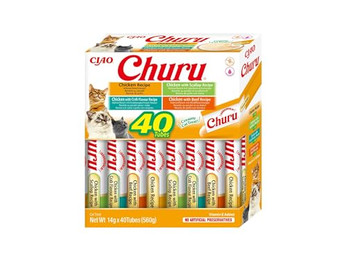 Produktbild von INABA Churu Katzenleckerlis Liquid Snack Variety Box mit Huhn - 40 x 14 g