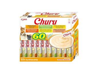 Produktbild von INABA Churu Katzenleckerlis Liquid Snack Variety Box mit Huhn - 60 x 14 g