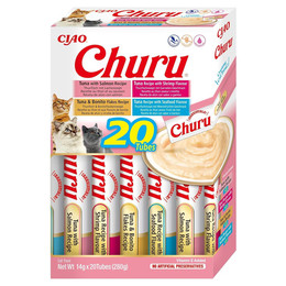Produktbild von INABA Churu Katzenleckerlis Liquid Snack Variety Box Thunfisch & Meeresfrüchte - 20 x 14 g
