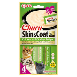 Produktbild von INABA Churu Skin&Coat mit Huhn und Jakobsmuschel für Katzen - 48 x 14 g