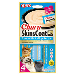 Produktbild von INABA Churu Skin & Coat Thunfisch & Jakobsmuschel Katzenfutter - 4 x 14 g