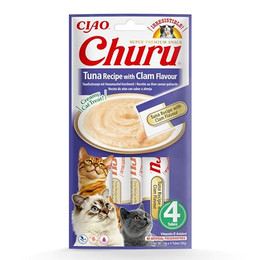 Produktbild von INABA Churu Thunfisch mit Muscheln Katzenleckerlis - 4 x 14 g