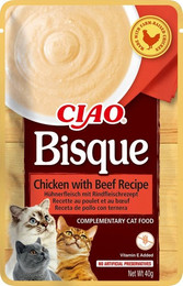 Produktbild von INABA Ciao Bisque Hühner- und Rindfleischcremesuppe - 12 x 40 g