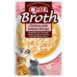 Produktbild von INABA CIAO Broth Hühner- und Lachsbouillon für Katzen - 12 x 40 g