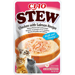 Produktbild von INABA CIAO Stew Katzensnack mit Huhn und Lachs - 40 g