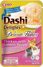 Produktbild von INABA Dashi Delights Delicate Flakes Huhn und Lachs Katzenfutter nass - 40 g