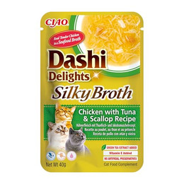 Produktbild von INABA Dashi Delights Silky Broth Katzenfutter mit Huhn, Thunfisch und Jakobsmuschel - 40 g