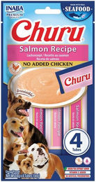 Produktbild von INABA Dog Churu Fish Based Salmon Recipe 4x14g cremige Lachs-Leckerlis für Hunde