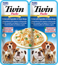 INABA Dog Twin Hühnerfleisch, Gemüse und Käse in Bouillon für Hunde 2x40 g – Bild 1 von 2