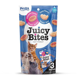 Produktbild von INABA Juicy Bites Katzen-Leckerlies mit Thunfisch und Huhn - 3 x 11,3 g