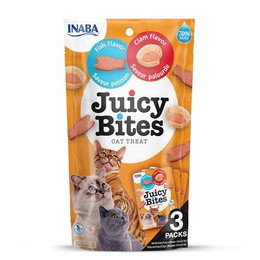 Produktbild von INABA Juicy Bites Katzenleckerlies mit Fisch & Muscheln - 3 x 11 g