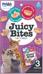 INABA Juicy Bites Knabbertaschen Garnelen und Meeresfrüchte - 3 x 11,3 g – Bild 1 von 6