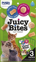 Produktbild von INABA Juicy Bites Knabbertaschen mit saftigem Kern Tintenfisch & Hausmanns-Brühe - 3 x 11,3 g