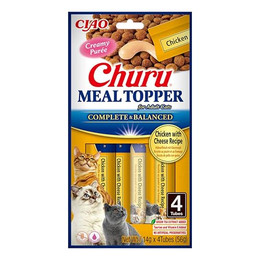 Produktbild von INABA Meal Topper Huhn Käse Katzenfutter Ergänzung - 4 x 14 g