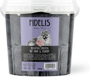 Produktbild von Insekten Streifen mit Hanf und probiotischem Joghurt (500g-Eimer)
