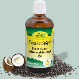 Produktbild von insektoVet Bio-Kokos-Schwarzkümmel-Öl für Hunde - 100 ml