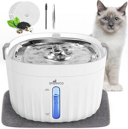 INTEBIKI Trinkbrunnen Ultraleiser Edelstahl Katzenbrunnen - 2 l – Bild 1 von 5