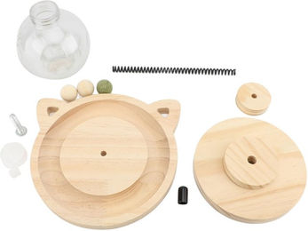 Produktbild von Interaktives Katzenspielzeug Futterspender Holzballbasis Reduziert Depressionen Bewegung Intelligenz Katzenleckerli