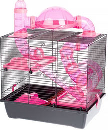 Produktbild von INTERZOO Rocky + Terrace Hamsterkäfig 42 cm rosa