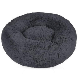 Produktbild von INTIRILIFE Flauschiges Plüsch Haustierbett Dunkel Grau 60 cm - 60 cm