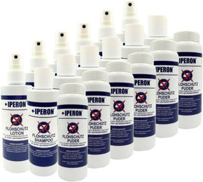 IPERON® Flohschutz Trio - je 6 x 200 ml Lotion, 200 ml Shampoo & 100 g Puder im Set – Bild 1 von 5