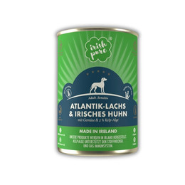 Produktbild von Irish Pure Hundenassfutter Atlantik-Lachs und Irisches Huhn mit Gemüse & Kelp-Alge Adult - 390 g