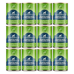 Produktbild von Irish Pure Premium Nassfutter für Hunde Atlantik-Lachs - 12 x 390 g