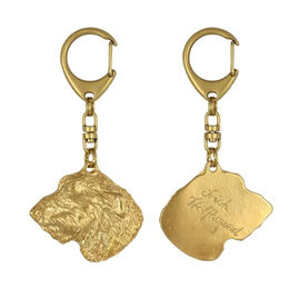 Irish Wolfhound I - Vergoldeter Schlüsselanhänger mit Hund in Geschenkbox – Bild 1 von 7