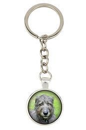 Irish Wolfhound Schlüsselanhänger aus Metall mit eigenem Foto – Bild 1 von 5