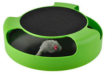 Produktbild von ISO TRADE Katzenspielzeug Fang die Maus Kunststoff Plüsch Kratzteller