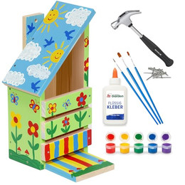 Produktbild von ITA Nistkasten Eichhörnchenhaus DIY Bastelset zum Zusammenbauen und Bemalen, Bausatz zum Bauen und Malen für Kinder Bastelset für Jungen & Mädchen