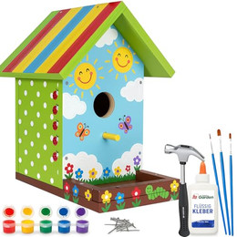 Produktbild von ITA Nistkasten Nistkasten DIY Bastelset zum Zusammenbauen und Bemalen, Bausatz zum Bauen und Malen für Kinder Bastelset für Jungen & Mädchen
