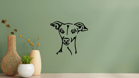 Produktbild von Italienisches Windspiel Kopf Wandtattoo Wandbild Wandsticker Wandaufkleber Wanddekoration