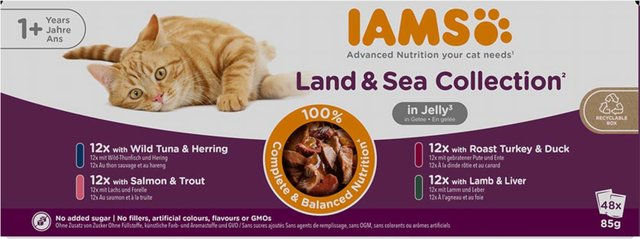Produktbild von IAMS Advanced Nutrition Adult Land & Sea Mix Hundefutter Stückchen in Gelee 96 x 85 g - 96 x 85 g