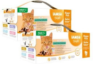 Produktbild von IAMS Delights Adult Katzen Nassfutter Huhn und Pute Stückchen in Sauce ohne Farb- und Aromastoffe 144x85g - 48 x 85 g