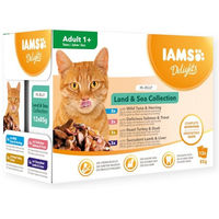 Produktbild von IAMS Delights Land & Sea Collection Katzen Nassfutter Adult Stückchen in Gelee 12 x 85 g - 12 x 85 g